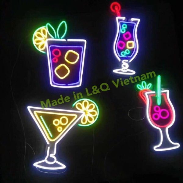 đèn neon sign biểu tượng đồ uống