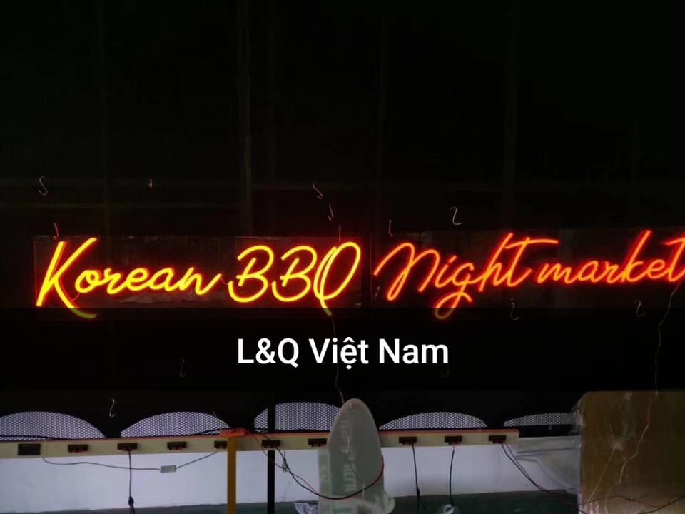 đèn neon sign korean bbq night market