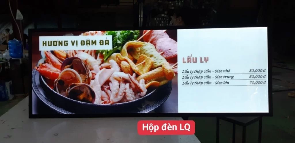 hộp đèn quảng cáo lightbox l&q nhà hàng lẩu