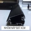 thanh nhôm hộp đèn nắp bật 4cm màu đen