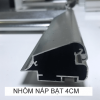 thanh nhôm hộp đèn nắp bật 4cm màu xám