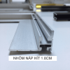 thanh nhôm hộp đèn nắp hít 1.8cm màu trắng