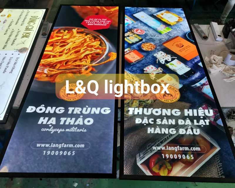 hộp đèn lightbox quảng cáo đông trùng hạ thảo lang farm